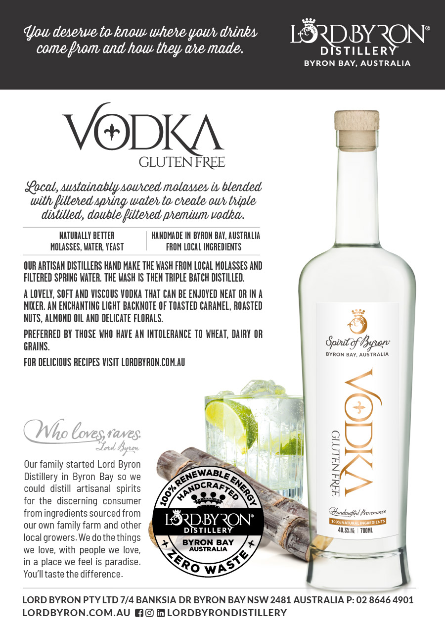 Lord Byron Distillery Pina Spiced Vodka Display Card Design