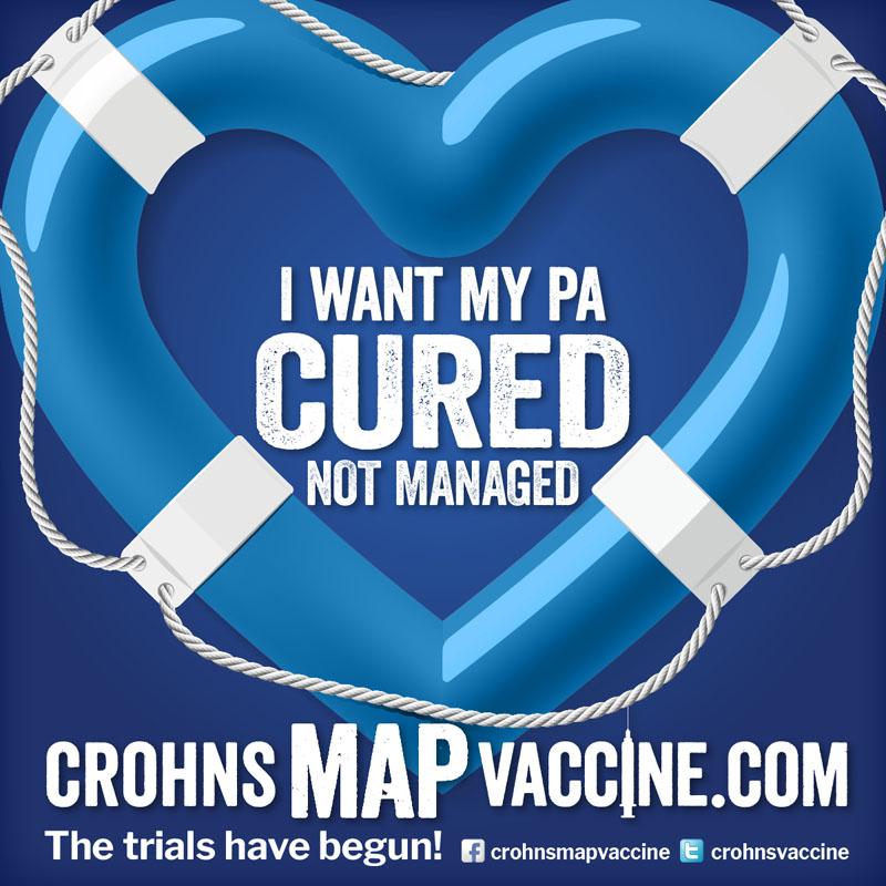Crohn's MAP Vaccine Facebook Campaign - I want my PA cured not managed